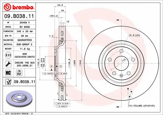 Brake Disc (09.B038.11)
