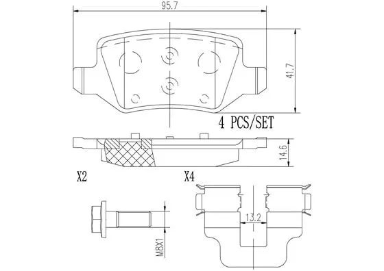 Brake Pad Set, disc brake (P50058N)
