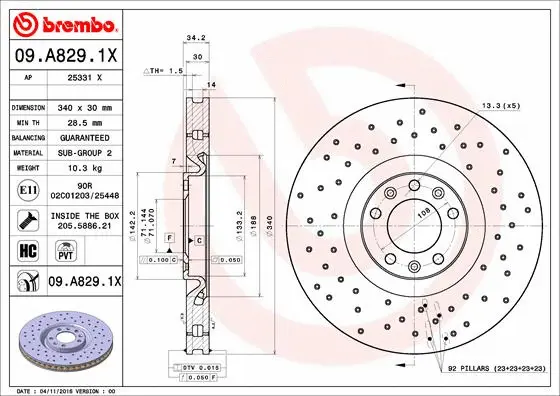 Brake Disc (09.A829.1X)