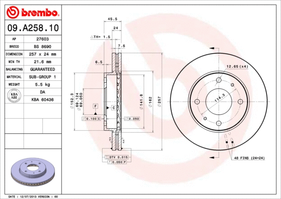 Brake Disc (09.A258.10)