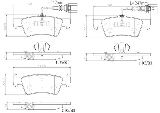 Brake Pad Set, disc brake (P85068N)