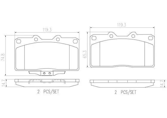 Brake Pad Set, disc brake (P54019N)