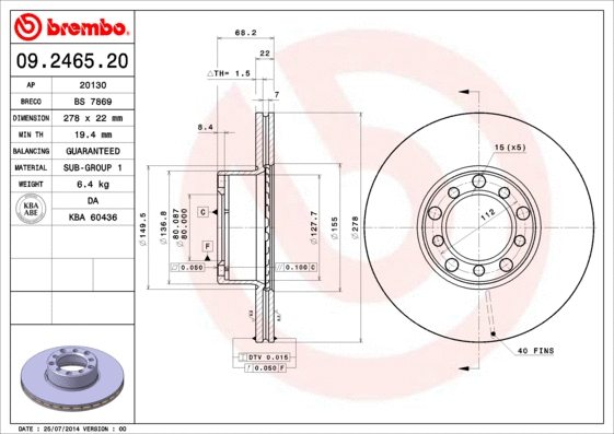 Brake Disc (09.2465.20)