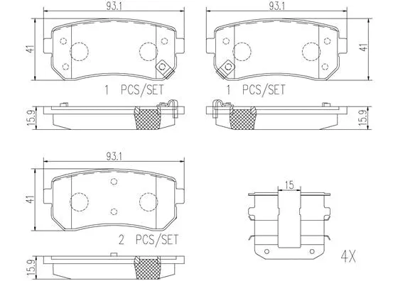 Brake Pad Set, disc brake (P30051N)