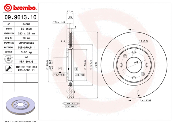 Brake Disc (09.9613.10)