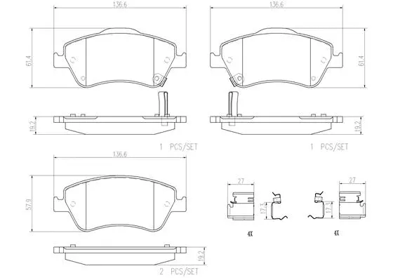 Brake Pad Set, disc brake (P83079N)