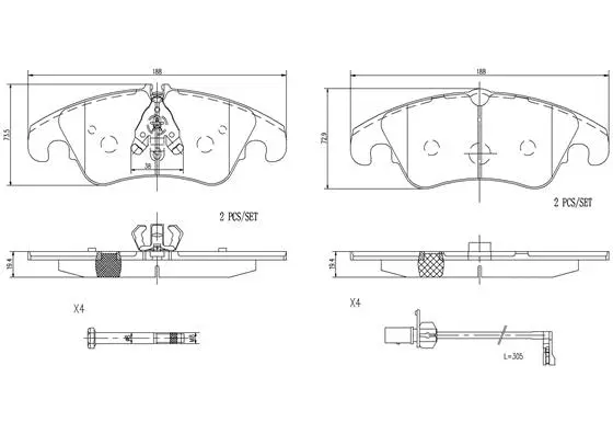 Brake Pad Set, disc brake (P85145N)