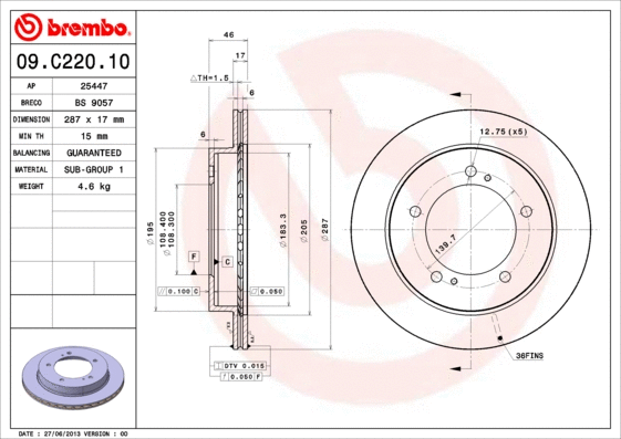 Brake Disc (09.C220.10)