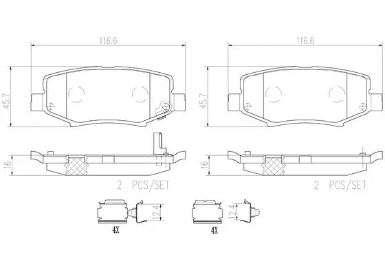 Brake Pad Set, disc brake (P18024N)