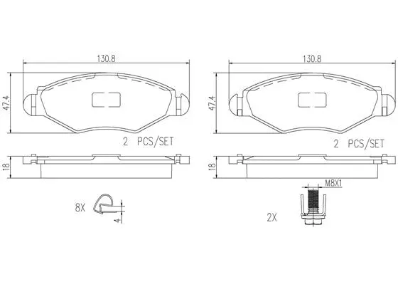 Brake Pad Set, disc brake (P61063N)