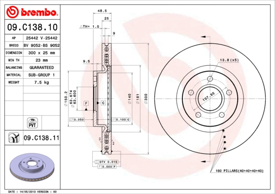 Brake Disc (09.C138.10)