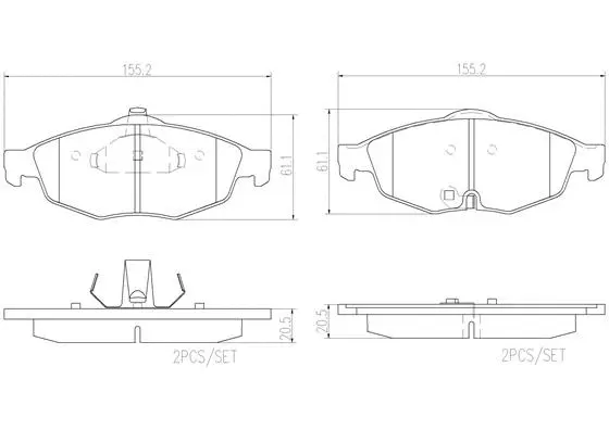 Brake Pad Set, disc brake (P11016N)