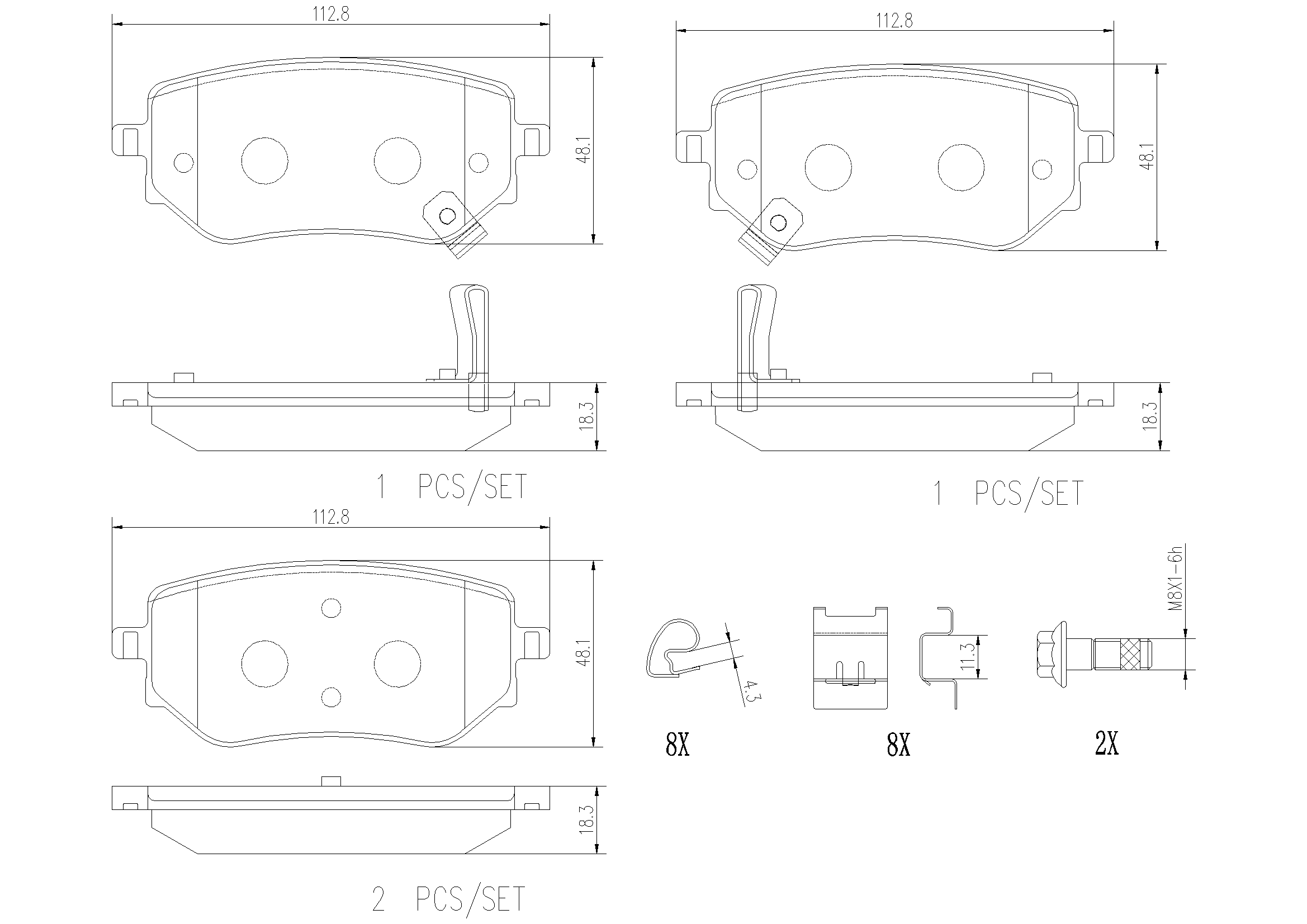 Brake Pad Set, disc brake (P50153N)