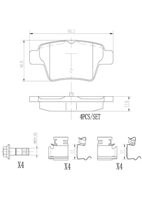 Brake Pad Set, disc brake (P61080N)