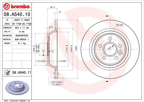 Brake Disc (08.A540.10)