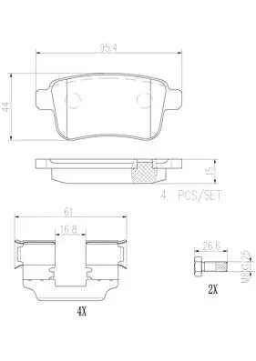 Brake Pad Set, disc brake (P68043N)