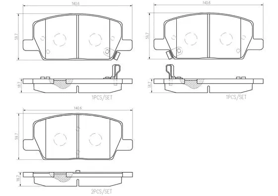Brake Pad Set, disc brake (P07012N)