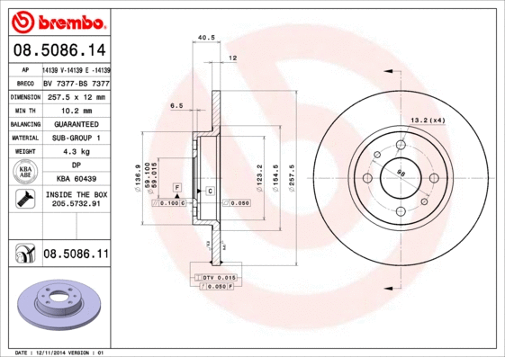 Brake Disc (08.5086.11)