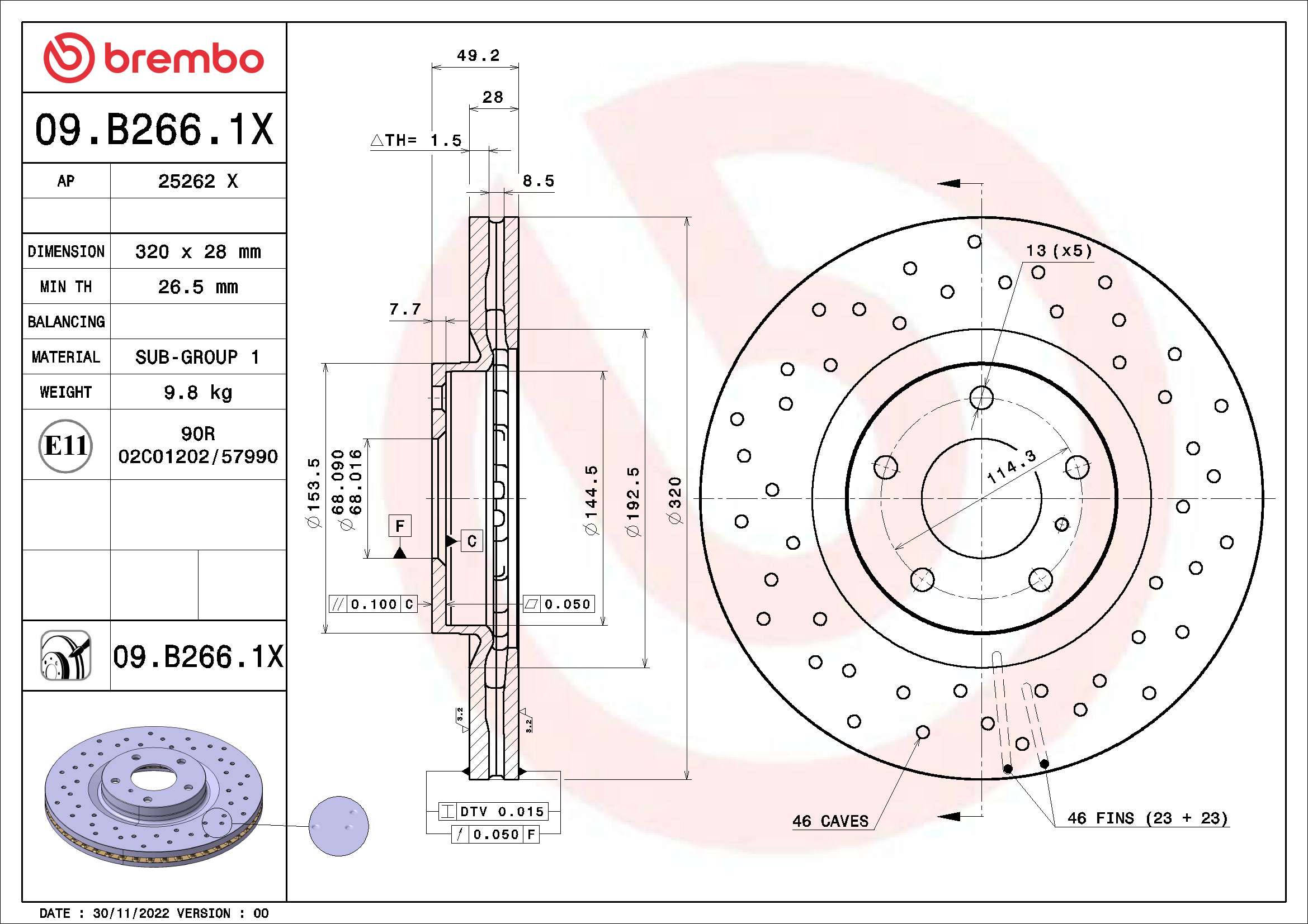 Brake Disc (09.B266.1X)