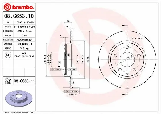 Brake Disc (08.C653.11)