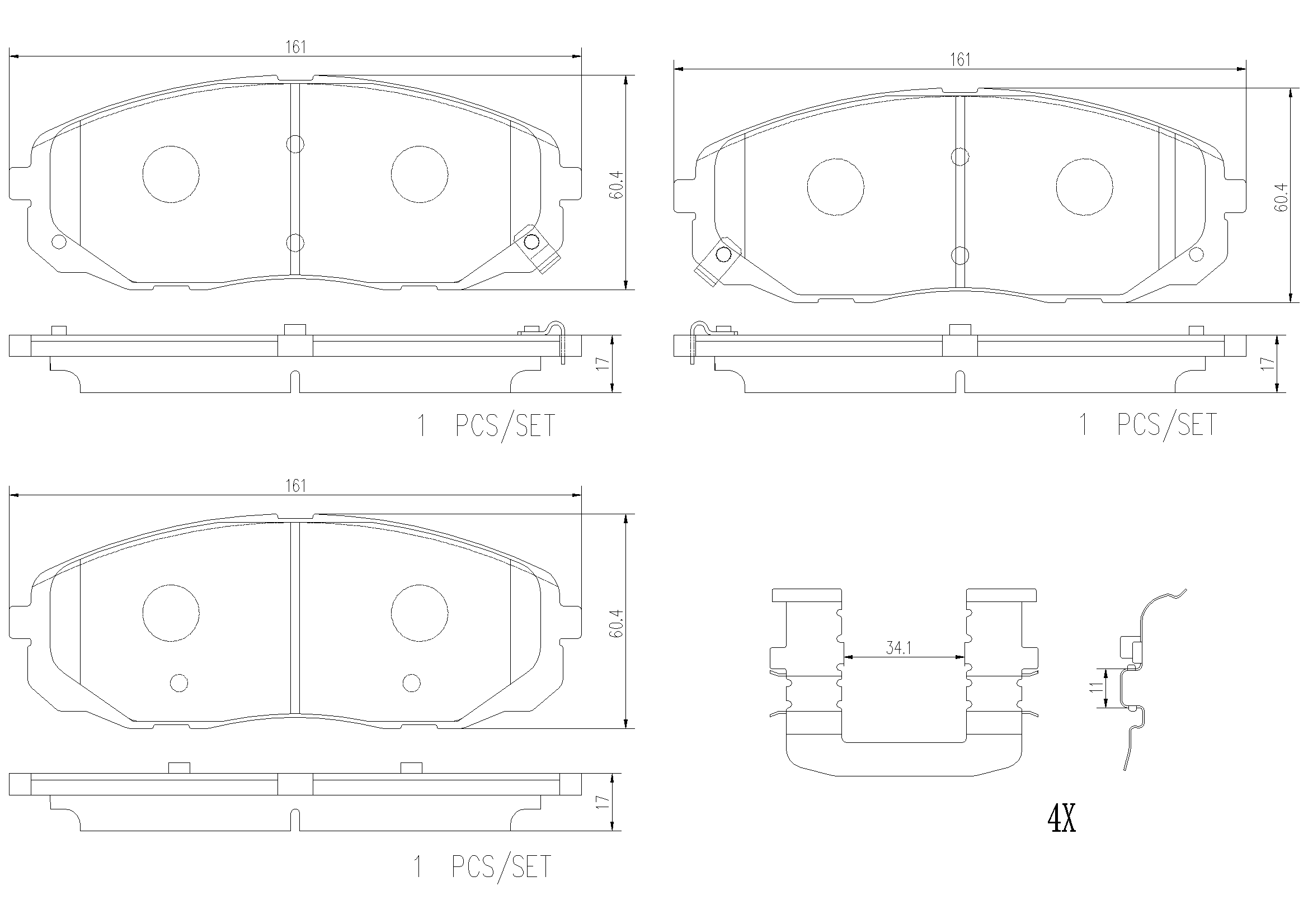 Brake Pad Set, disc brake (P30095N)