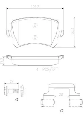 Brake Pad Set, disc brake (P85108N)
