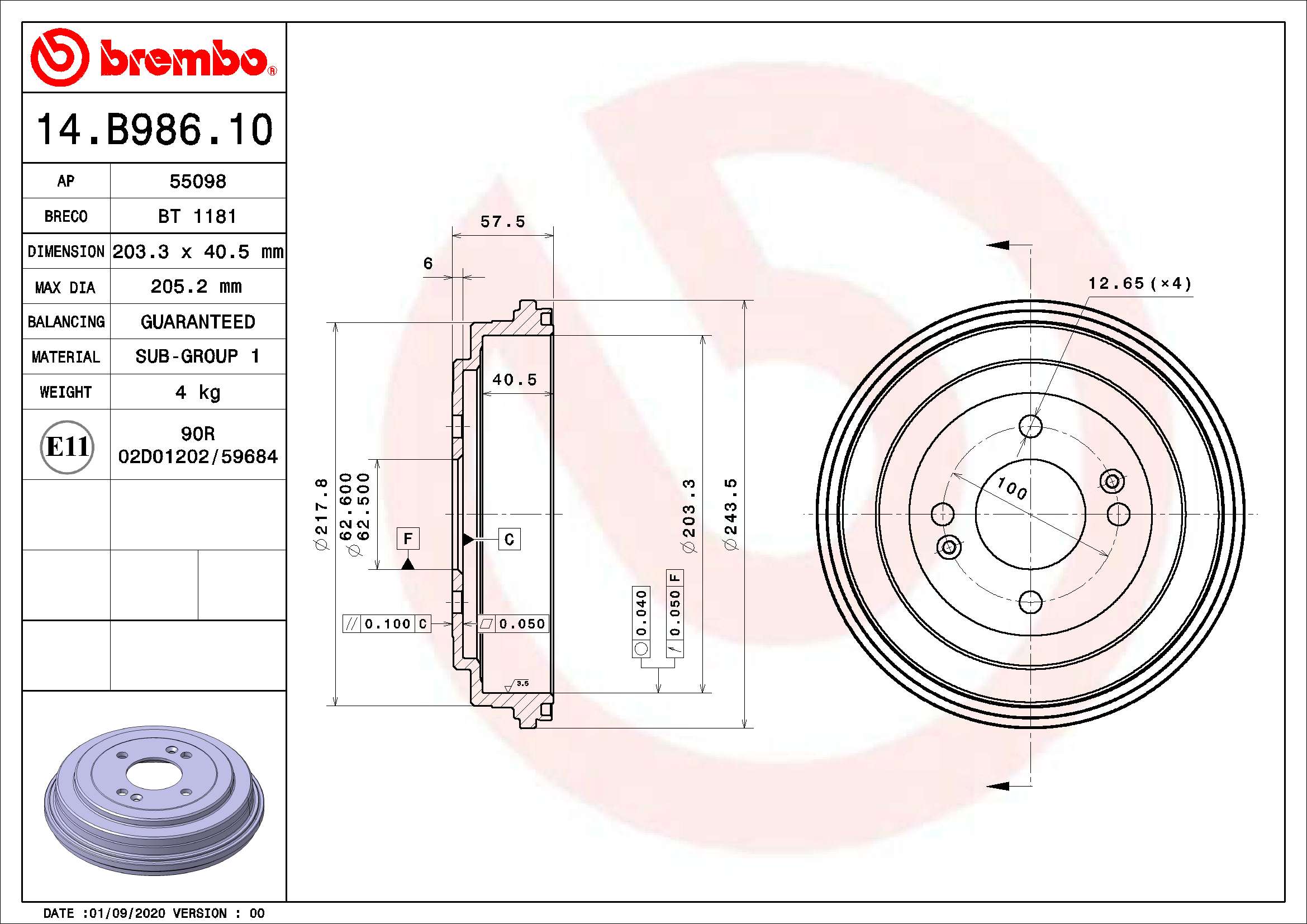 Brake Drum (14.B986.10)