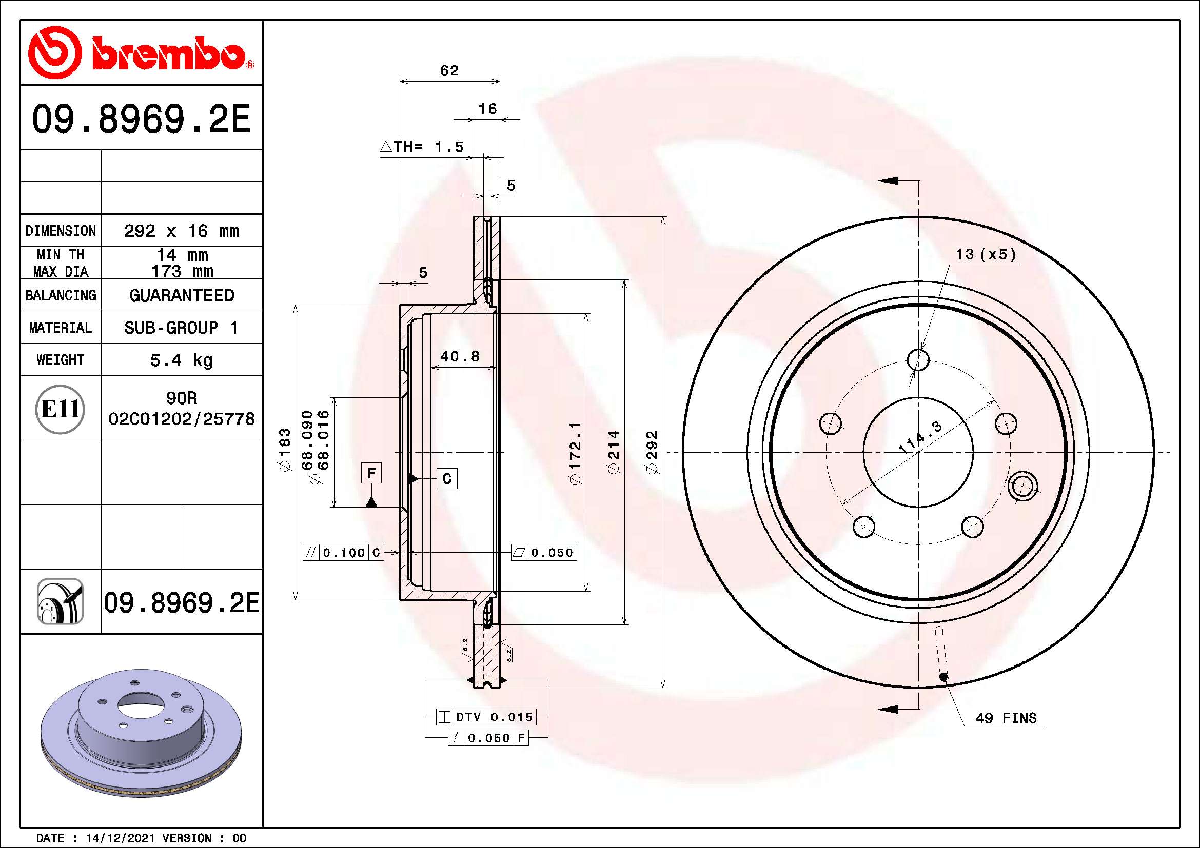 Brake Disc (09.8969.2E)