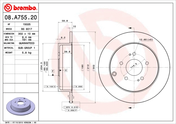 Brake Disc (08.A755.20)