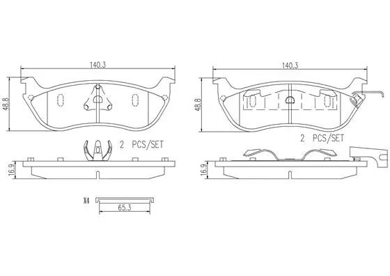 Brake Pad Set, disc brake (P24101N)