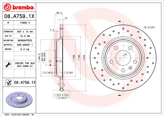 Brake Disc (08.A759.1X)