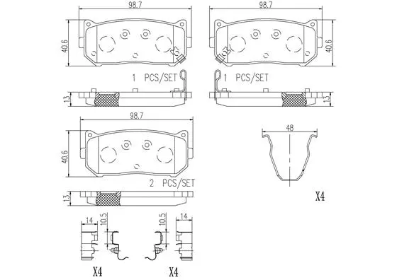 Brake Pad Set, disc brake (P30008N)