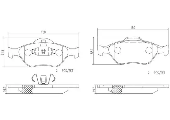 Brake Pad Set, disc brake (P24055N)