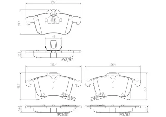 Brake Pad Set, disc brake (P59045N)