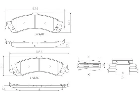 Brake Pad Set, disc brake (P10040N)