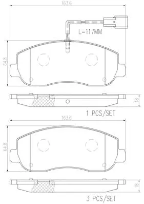 Brake Pad Set, disc brake (P68062N)