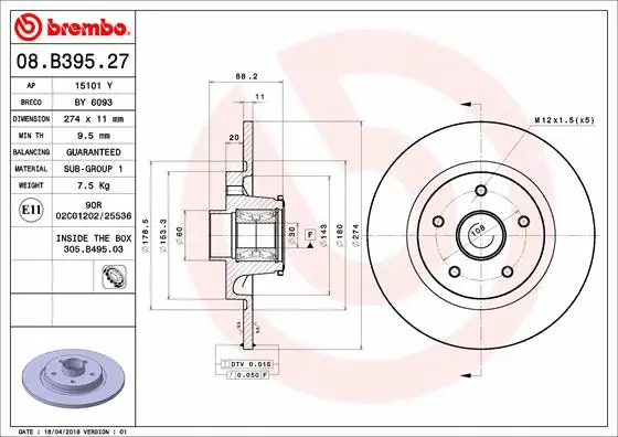 Brake Disc (08.B395.27)