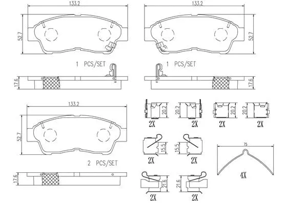 Brake Pad Set, disc brake (P83034N)