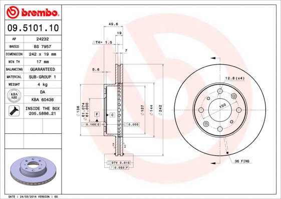 Brake Disc (09.5101.10)