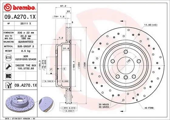 Brake Disc (09.A270.1X)