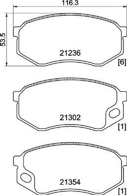 Brake Pad Set, disc brake (P 54 064)