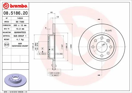 Brake Disc (08.5186.20)