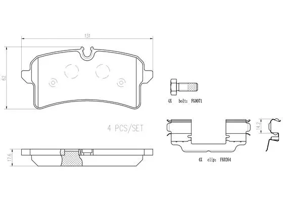 Brake Pad Set, disc brake (P65040N)