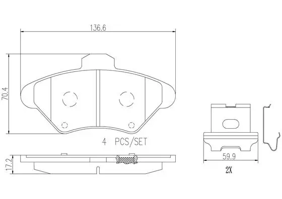 Brake Pad Set, disc brake (P24095N)
