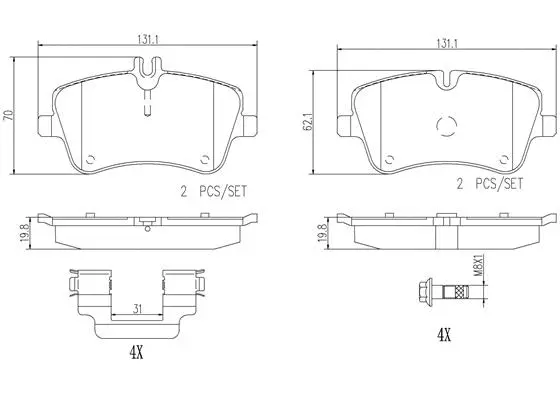 Brake Pad Set, disc brake (P50045N)