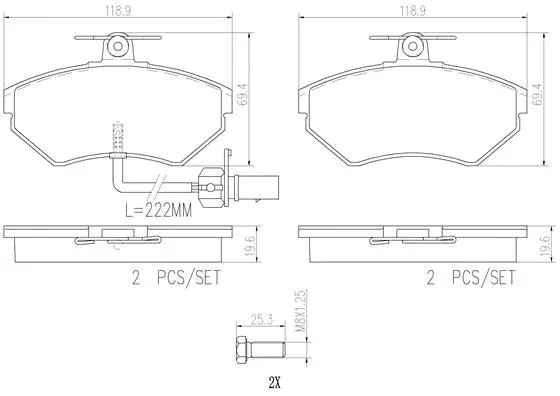 Brake Pad Set, disc brake (P85044N)