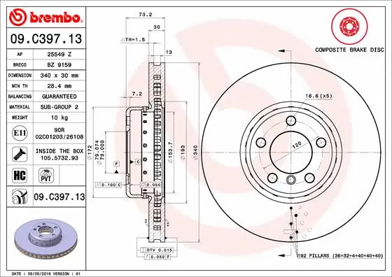 Brake Disc (09.C397.13)
