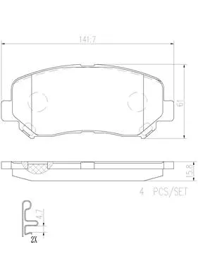 Brake Pad Set, disc brake (P49045N)