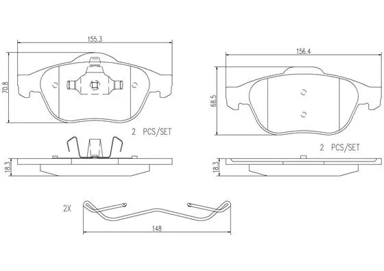 Brake Pad Set, disc brake (P68032N)