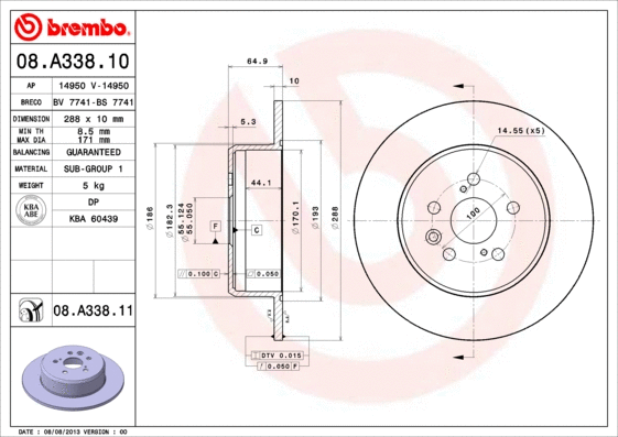 Brake Disc (08.A338.11)